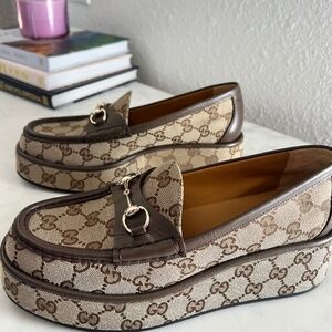 Gucci Flatform Loafer GG Supreme Canvas